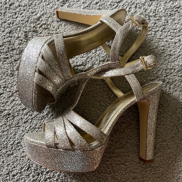 Michael Kors Catalina Sparkly Platform Sandal Pump Size 9 - Picture 2 of 3
